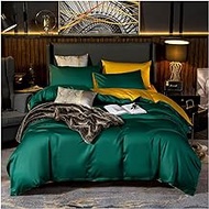 Egyptian Cotton Bedding Set Family set Twin Queen size Duvet Cover Bed Sheet and 2Pillow Shams Ultra Soft and Easy Care (Color : Green, Size : Double 200X200cm6Pcs) vision