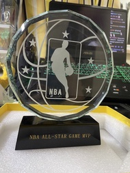 NBA All-Star Game MVP 紀念玻璃獎座 籃球 Michael Jordan Kobe Bryant Lebron James Stephen Curry Kevin Durant W