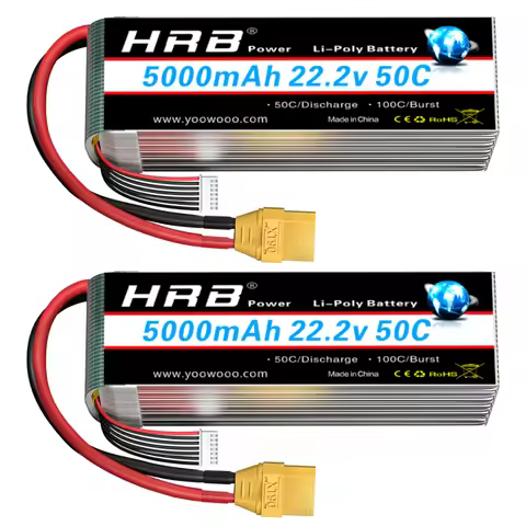 HRB Lipo Battery 6S 5000mah XT60 XT90 EC5 50C100C 22.2V RC Lipo Battery for Quadcopter Airplane Car