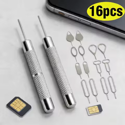 16Pcs Universal SIM Card Removal Needle Pin Charm Keychain Multifunctional Phone SIM Card Ejecter To