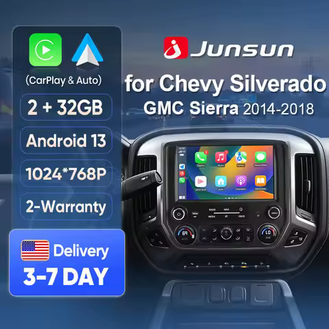 Junsun AI Voice Car Stereo Radio Wireless CarPlay For Apple Android Auto For Chevy Silverado GMC Sie