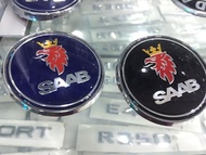 2pcs 68mm Car Front Hood Rear Badge Sticker Bonnet Emblem for 03-10 Saab 9-3 9-5 93 95