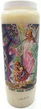 Novena Prayer Candle in Glass, 18 x 7 cm, 100% Vegetable Burn, 9 Days - 216 Hours (Guardian Angel)