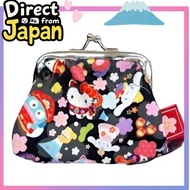 (Direct from Japan)Hatayama Shoji Mini Gamaguchi Pouch Japanese Pattern Sanrio Characters Black Appr
