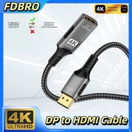 DP to HDMI-Compatible Adapter Display Port Male to HDMI Female Converter 8K 60Hz 4K 240Hz For PC HD 