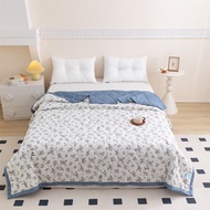 Thin Quilt Single/Queen/King Soft Floral Summer Quilt Air Conditioner Quilt Lightweight Comforter Be