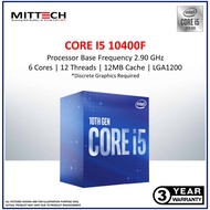 Intel® Core™ i5-10400F Processor- 10th Gen | 12M Cache | 2.9GHz | 12 Threads | LGA1200 | Discrete Graphics Required