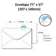 Envelope 7¾" x 5½" (197mm x 140mm) 20'sheets | Postcard Envelope | Sampul Surat Kad Jemputan | Poska
