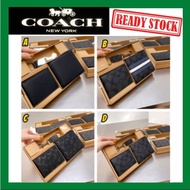 COACH WALLET COACH LEATHER WALLET COACH LELAKI WALLET  SET HADIAH COACH KEYCHAIN ​​COACH LELAKI DOMP