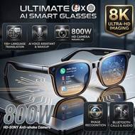 Smart Glasses 8MP 4k HD Camera Glasses Bluetooth Music Audio Sunglass Language Translation For Men W