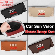 Audi Car Sun Visor Glasses Case Card Ticket Storage Auto Sunglasses Box For A3 8l 8Y A1 Q5 TT mk2 A5