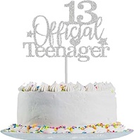 13th Birthday Cake Topper Blue 13 Official Teenager 13th Birthday Cake Topper Glitter for 13th Birth