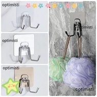 OPTIMISTI Adhesive Hook, Strong Load-Bearing Wall Hook, Dual-Hook Multi-Function Self-Adhesive No-Tr