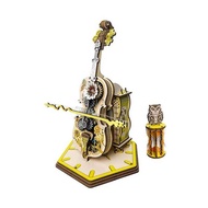 A64Z 3D Puzzle Cello Wooden Model Kit With Music Box For Hoyists And DIY Enthusiasts