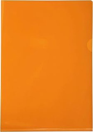 Exacompta 661245E Pack of 100 PVC Plastic File Wallets for DIN A4 Transparent Transparent Orange Top