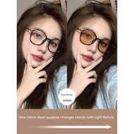 spek mata hitam spek mata silau Smart Photochromic Glasses Women's Myopia with Degree Black Frame Br