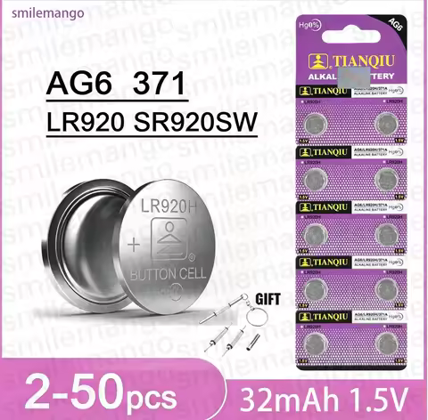 2-50pcs AG6 Alkaline Battery 1.5V Button Coin Cell 371 SR920SW LR920 SR927 171 L921 LR69 Watch Batte