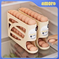 amo Refrigerator Eggs Holder Space Saving Eggs Organizer Efficient 4-Level Automatic Rolling Eggs Di