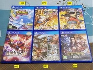 PS4繁體中文遊戲(戰國無雙4-2、七龍珠、音速小子賽車、信長創造、猛將傳、海賊無雙3)---各片價格不同，麻煩看內頁內文