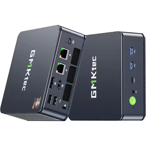 Gaming Mini PC 7 5825U 32GB RAM 1TB SSD Dual 2.5GbE LAN Triple 4K Display WiFi 6E USB-C DP Windows 1