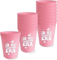 KEWUFD In My Teenager Era Cups 13th Birthday Party Decorations For Girls 16oz Cheers to 13 Years Bir