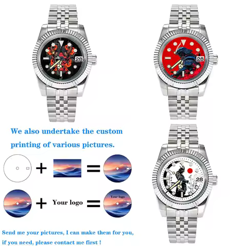 customized 28.5mm dial NH35 dial creative color-printed series dial is suitable for NH35/36 movement