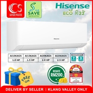 [SAVE 4.0] HISENSE R32 KAGS Series Inverter AIRCOND 4 STAR / Air Conditioner AI10KAGS 1.0HP AI13KAGS 1.5HP AI20KAGS 2.0HP AI25KAGS 2.5HP Delivery by Seller (Klang Valley area only)