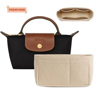 PEONYTWO 1Pcs Insert Bag, Storage Bags Multi-Pocket Linner Bag, Durable Portable Travel Felt Bag Organizer for Longchamp Mini Bag