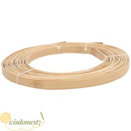 WISDOM 7pcs Wide Strips, 0.6 Inch Basket Rattan Strips, Natural Bamboo Coil Flat Reed Flat Cane Reed