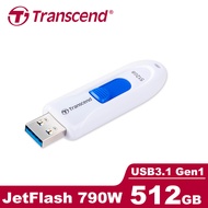 Transcend 創見 JetFlash790 USB3.1 512GB 隨身碟-典雅白(TS512GJF790W)