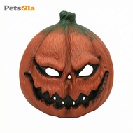 [PETSOLA] Scary Pumpkin Face Covering Creepy Full-Coverage Pumpkin Face Covering Textured for Costum