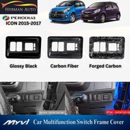 HermanAuto Perodua Myvi Icon 2015-2017 Multifunction Switch Frame Cover Garnish Accessories