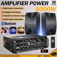 【5 Year Warranty】6000w Amplifier Bluetooth Version Stereo 4 Channel Hifi Stereo Power Car Auto Audio