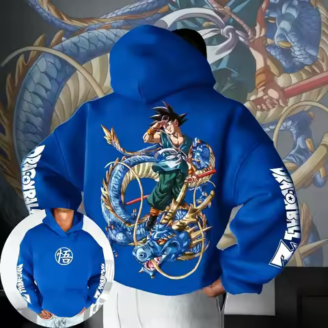 Dragon Ball Co-branded Hoodie Cotton AutumnWinter New Men's Women's Anime Printed Loose Casual Haraj