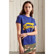Superdry's extremely dry college style letter round neck cotton ladies short-sleeved top T-shir