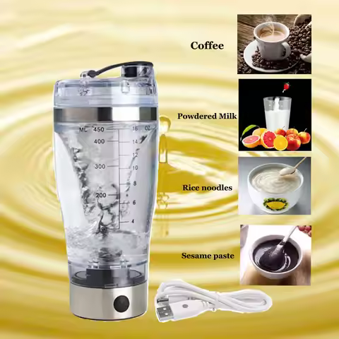 450ml/600ml Coffee Cup Electric Stirring Mug Large Capacity Mug Glass Waterproof Automatic Electric 