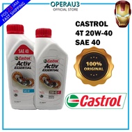 (NEW STOCK 2021) 4T CASTROL GO 20W40 SAE 40 ACTIVE ESSENTIAL 20W40 SAE-40 ENGINE OIL 1LITER MOTORCYC