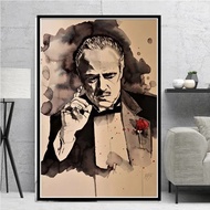 Tranh canvas phim nóng The Godfather poster và in ấn nghệ sĩ gangster cổ điển tranh nghệ thuật treo