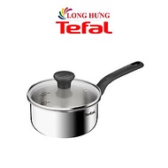 Nồi cán dài/quánh Inox liền khối có nắp Tefal Starter 16cm E3252295/18cm E3252395 - Hàng chính hãng