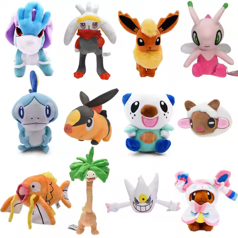 Flareon Tepig Exeggutor Celebi Suicune Magikarp Mega Gengar Raboot Pokemon Anime Stuffed Plush Carto