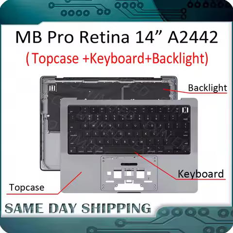 New Laptop Topcase A2442 for Macbook 14.2" M1 Topcase Palmrest w/ Keyboard Backlight US UK English F