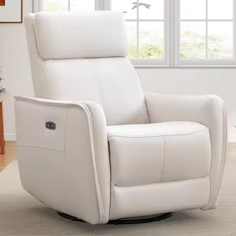 Power Swivel Recliner Chair,Rocking Chair Nursery with USB Port, Rocker Reclining Chair with Upholst