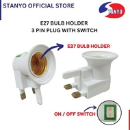 3 PIN PLUG E27 BULB HOLDER DIM LIGHT HOLDER / WALL LAMP HOLDER / NIGHT LAMP E27 BULB HOLDER