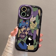 เคสโทรศัพท์ซิลิโคนนุ่มสำหรับ Oppo Reno 14 pro ป้องกันการตกหล่นแบบเต็มจอ ลายแมวหัวใจ ลายการ์ตูนน่ารัก