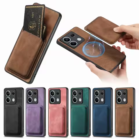 2 in 1 Detachable Cards Solt Wallet Leather Magnetic Case For Xiaomi Redmi Note 14 Pro 12 13 13C F5 