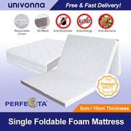 Foldable Foam Mattress * 5cm and 10cm Thickness * Single * Removable Cover * Knitted Fabric Cover