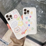 Straight Border Heart Bear iPhone Case, for iP 7/8/X/XS/11/12/13/14/15/16/17/Plus/Pro/Max/Ai