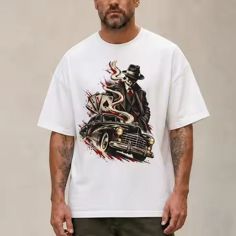 MIDNIGHT SYNDICATE American Noir Gangster Graphic Heavyweight T-Shirt