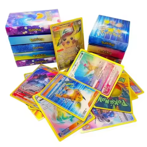 NEW 50Pcs Pokemon 3D Shining Rainbow Cards English Vmax Gx Charizard Pikachu Trading Game Collection