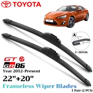 Windshield Wiper Blades For Toyota GT86 GR86 2012-Present Front And Rear Glass Clean Frameless Pembe